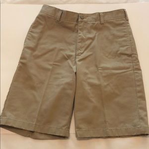 Lands End School Uniform Khaki Flat Front Shorts